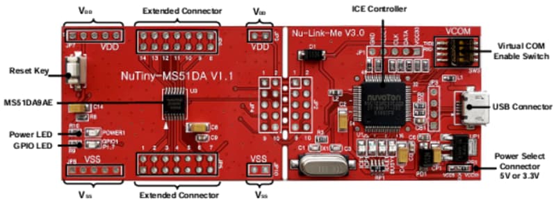 Nuvoton NuTiny-MS51DA Development Board